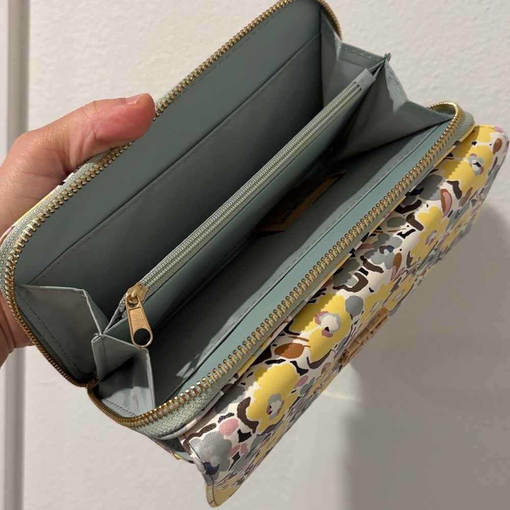 Floral Yellow Women's Foldover Wallet Clutch - Picture 4 of 4